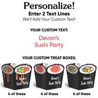 Custom Text Sushi Treat Boxes - 12 Ct