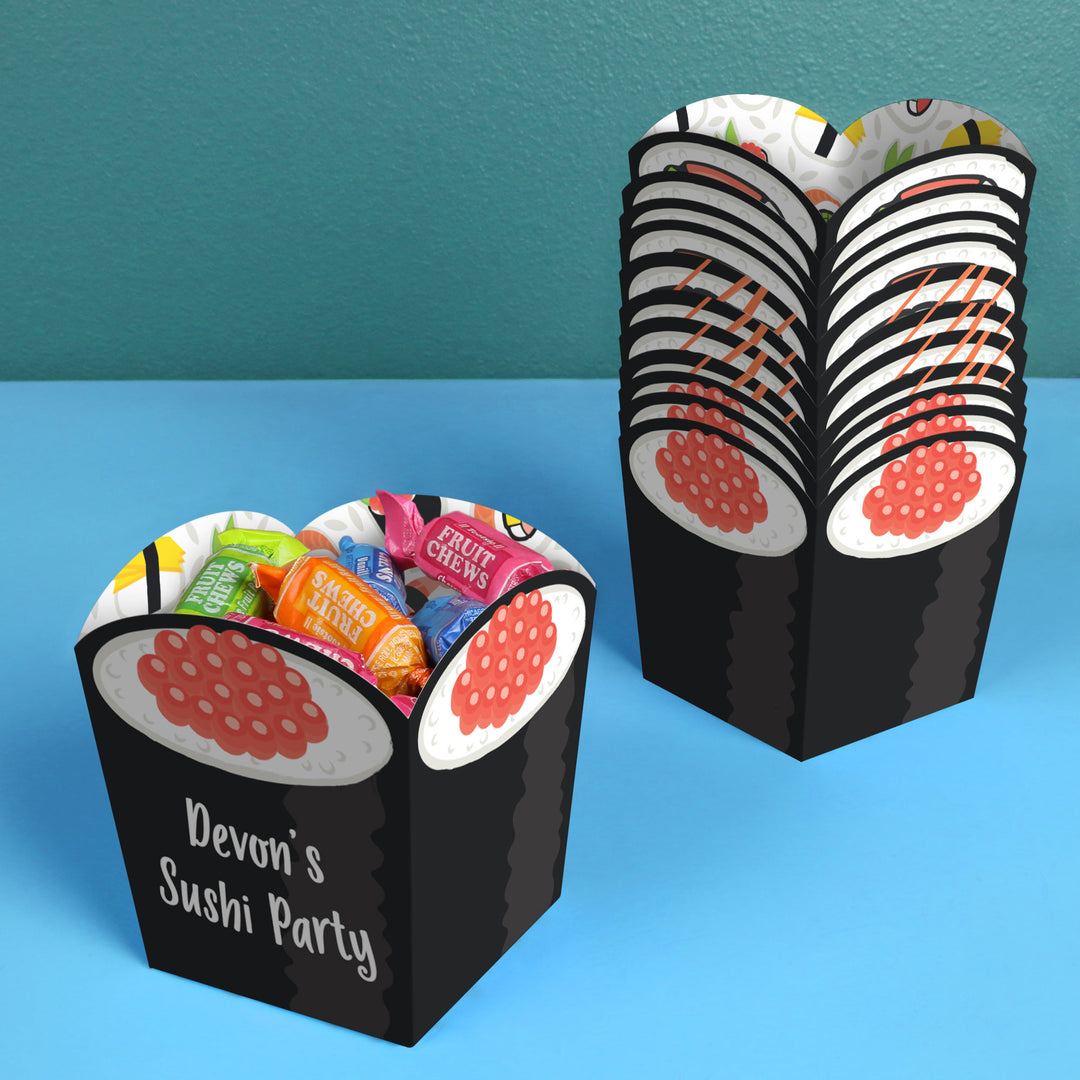 Custom Text Sushi Treat Boxes - 12 Ct