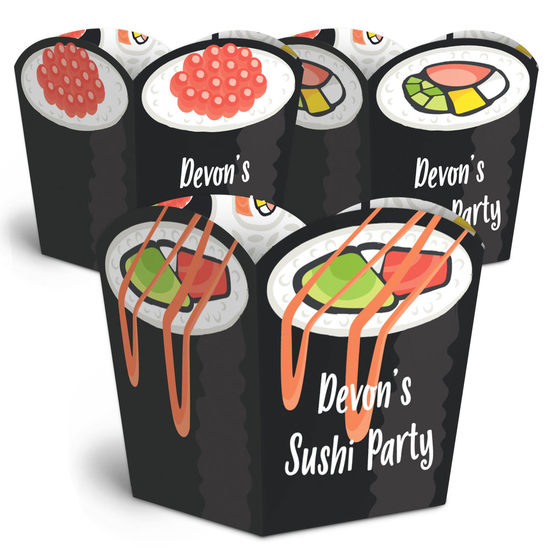 Custom Text Sushi Treat Boxes - 12 Ct