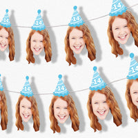Custom Face Birthday Hat Garland Banner