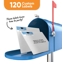 Custom Text Light Blue Graduation Return Address Labels - 120 Ct