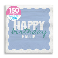 Blue and teal birthday beverage napkins 150 count main image 