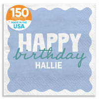 Blue and teal birthday luncheon napkins 150 count main image 