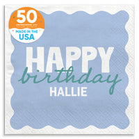 Blue and teal birthday luncheon napkins 50 count main image 