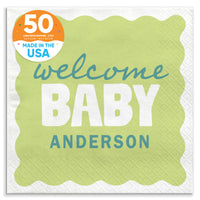 Lime green and teal baby shower luncheon napkins 50 count main image 