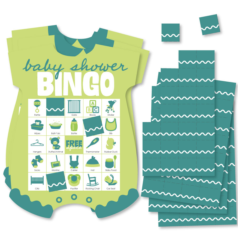 Lime green and teal baby bingo game main image 