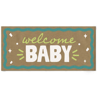 Lime green and teal welcome baby banner main image 