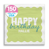 Lime green and teal birthday beverage napkins 150 count main image 