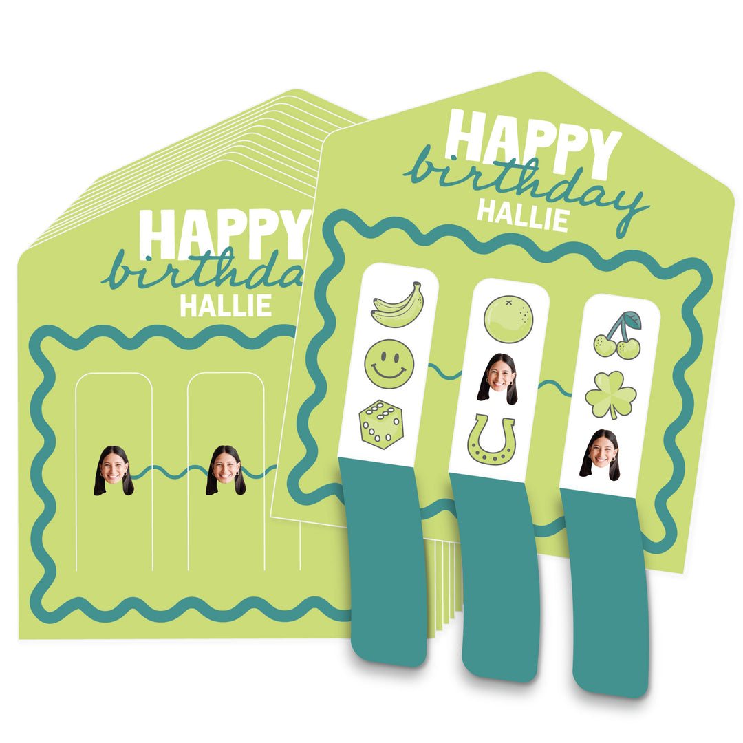 Lime green and teal pull tab game cards main image