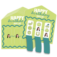 Lime green and teal pull tab game cards main image
