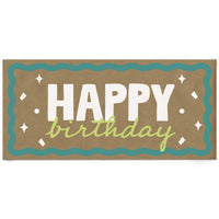 Lime green and teal birthday kraft banner main image