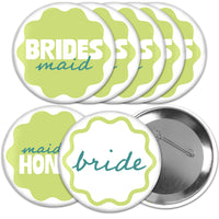 Lime green and teal bridal buttons set main image