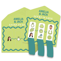 Lime green and teal bridal pull tab cards main image