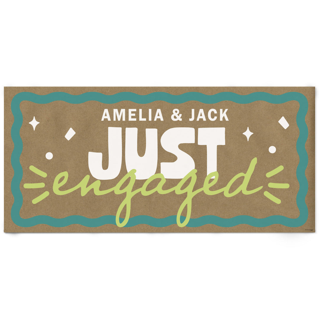 Lime green and teal custom engagement banner main image 