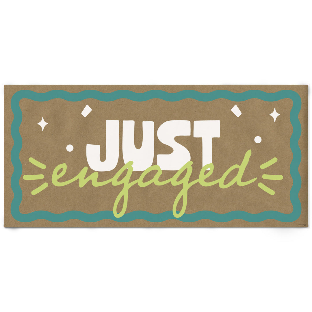 Lime green and teal just engaged banner main image 
