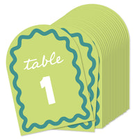 Lime green and teal table numbers main image 