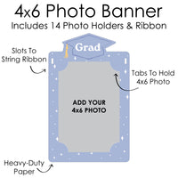 Close-up photo banner holder with photo tabs