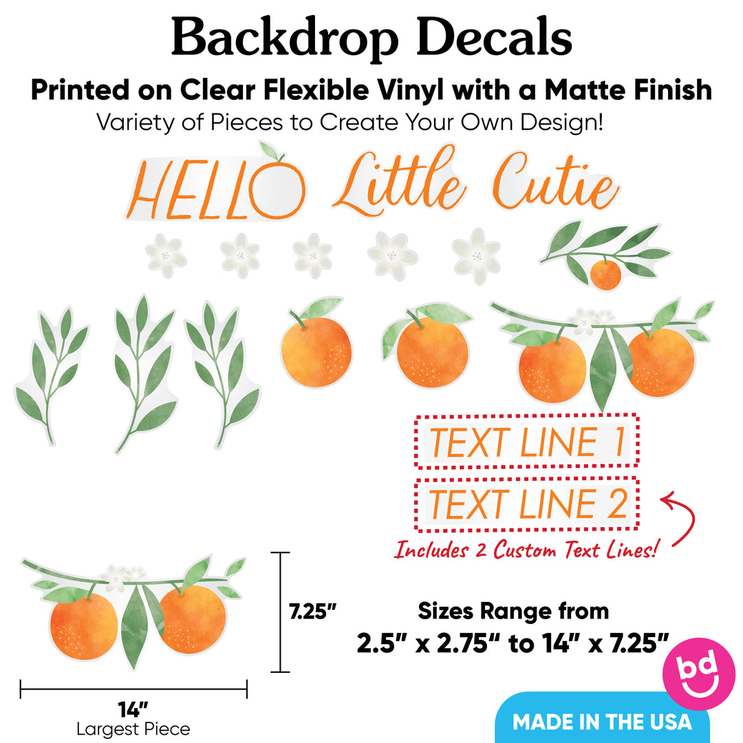 Custom Text Little Cutie Backdrop Decals