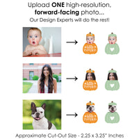Custom Photo Little Pumpkin - Fall Birthday Party Fun Face Paper Straw Decor - Set of 24