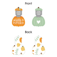 Custom Photo Little Pumpkin - Fall Birthday Party Fun Face Paper Straw Decor - Set of 24