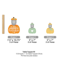 Custom Photo Little Pumpkin - Fall Birthday Party Centerpiece Sticks - Fun Face Table Toppers - Set of 15