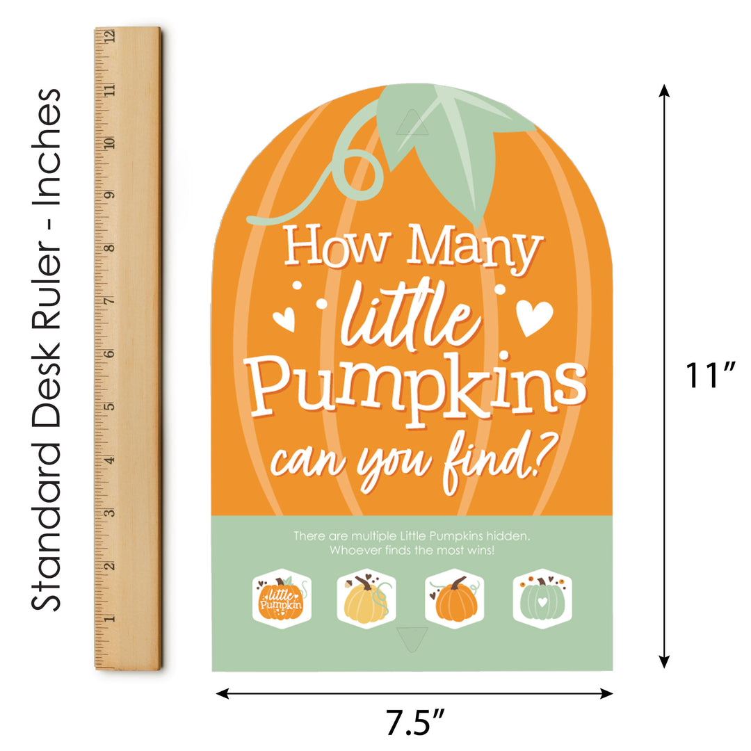 Little Pumpkin - Fall Birthday Party or Baby Shower Scavenger Hunt - 1 Stand and 48 Game Pieces - Hide and Find Game