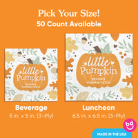 Custom Text Napkins - Little Pumpkin