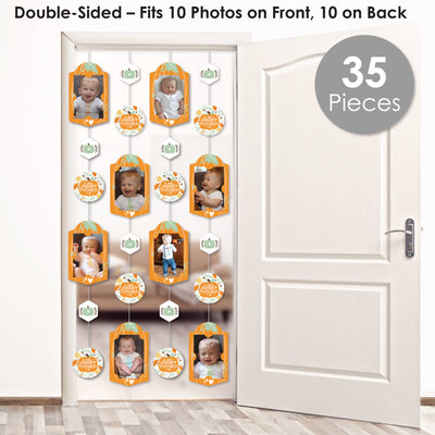 Little Pumpkin - Fall Birthday Party or Baby Shower Vertical Photo Garland 35 Pieces