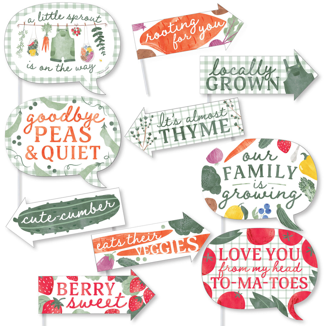 Locally Grown Funny Photo Props - 10 Ct