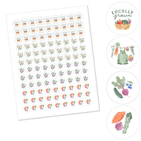 Locally Grown Candy Stickers - 1 Sheet of 108