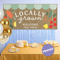 Custom Text Locally Grown Kraft Banner