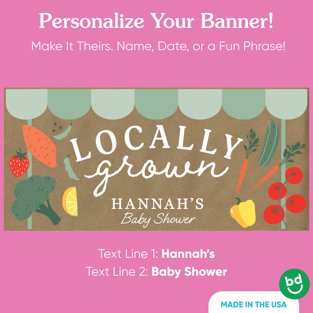 Custom Text Locally Grown Kraft Banner