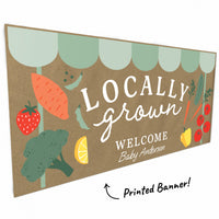 Custom Text Locally Grown Kraft Banner