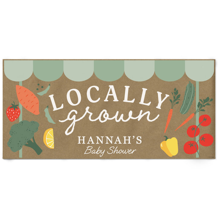 Custom Text Locally Grown Kraft Banner