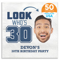 Custom Face Napkins - Look Who's 30 Birthday
