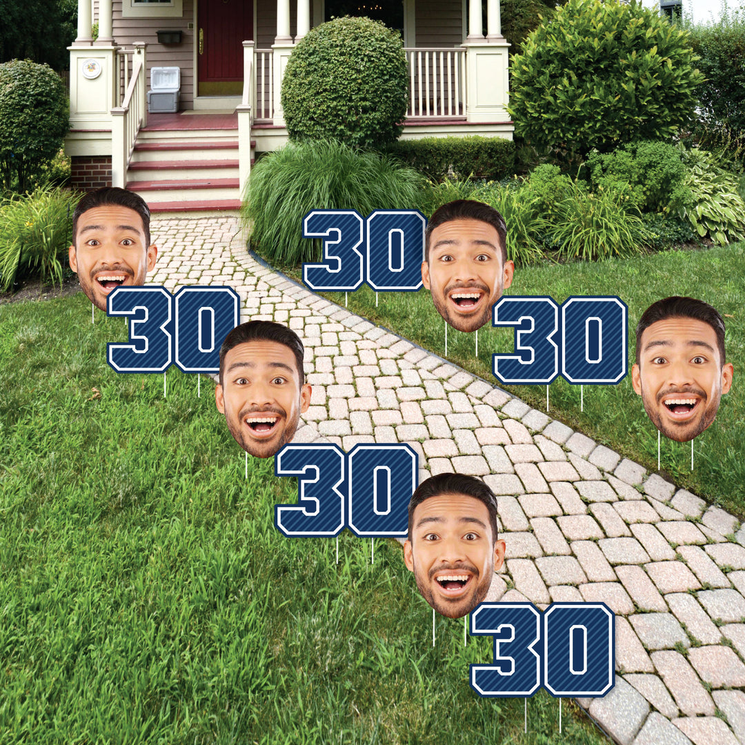 Custom Face Yard Signs - 30th Birthday - 10 Pc