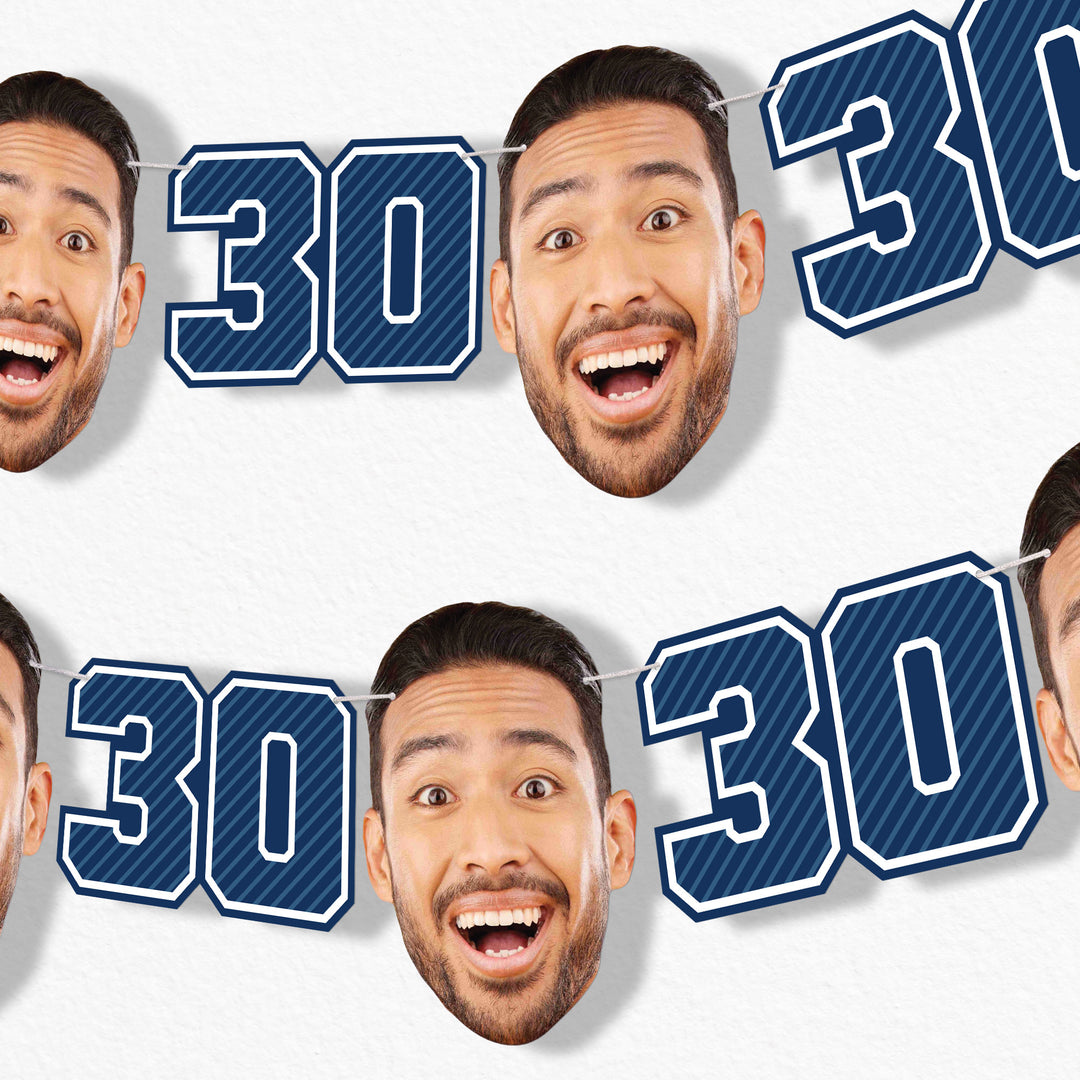 Custom Face 30th Birthday Garland Banner