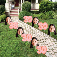 Custom Face Yard Signs - 30th Birthday - 10 Pc