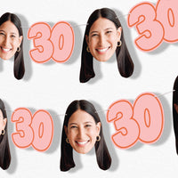 Custom Face 30th Birthday Garland Banner
