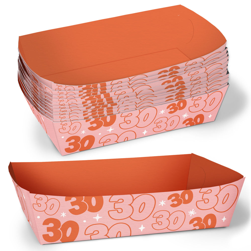 30th Birthday Party Paper Food Trays