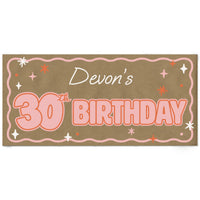 Custom Text 30th Birthday Kraft Banner