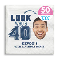 Custom Face Napkins - Look Who's 40 Birthday