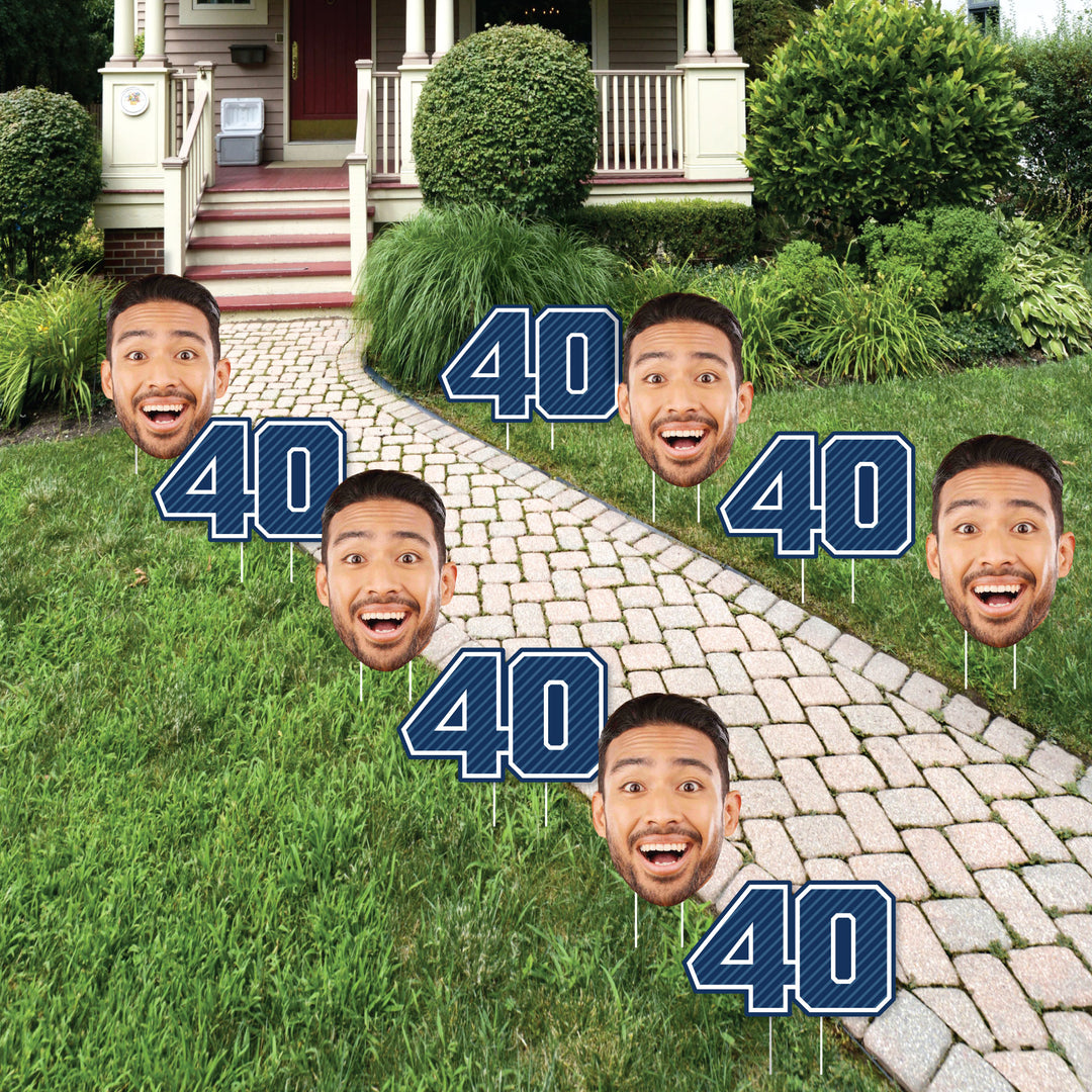 Custom Face Yard Signs - 40th Birthday - 10 Pc