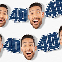 Custom Face 40th Birthday Garland Banner