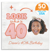 Custom Face Napkins - Look Who's 40 Birthday