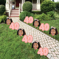 Custom Face Yard Signs - 40th Birthday - 10 Pc
