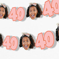 Custom Face 40th Birthday Garland Banner