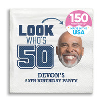 Custom Face Napkins - Look Who's 50 Birthday