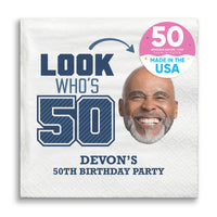 Custom Face Napkins - Look Who's 50 Birthday