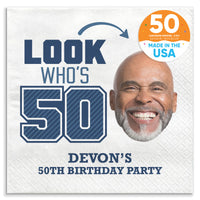 Custom Face Napkins - Look Who's 50 Birthday